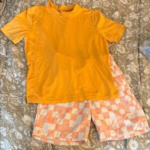 Cat & Jack swim shorts and rash guard